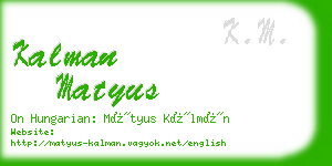 kalman matyus business card